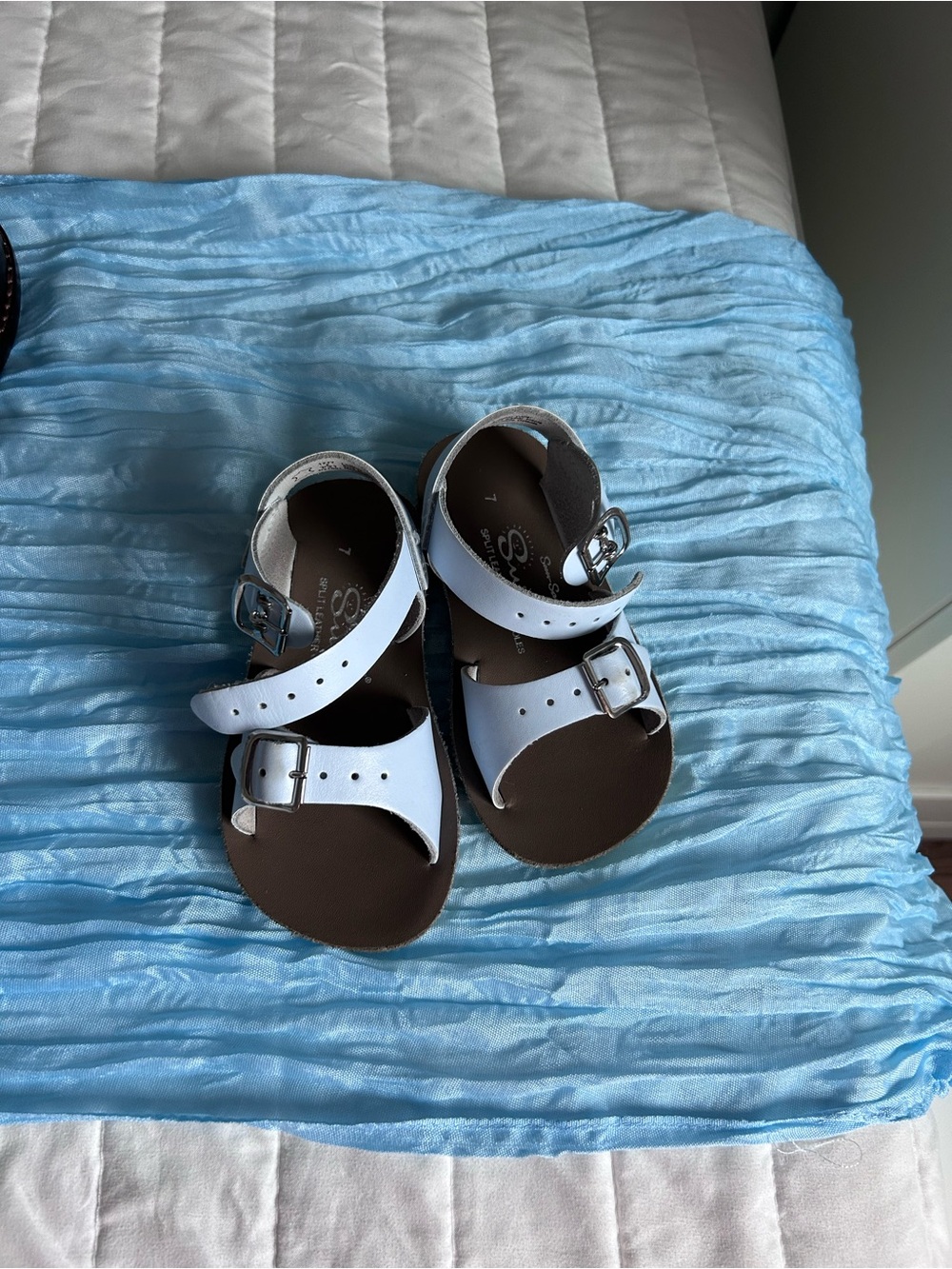 Salt Water Sandals by Hoy White Double-Strap Toddler Sandals with Ankle Strap